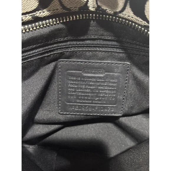 Coach Hampton Vintage Signature Black And Gray Tote - Picture 7 of 8